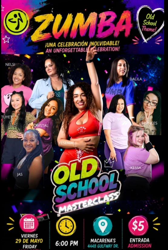 Old School Zumba masterclass event poster