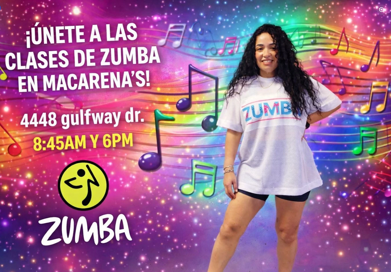 Macarena's Zumba class promotional image